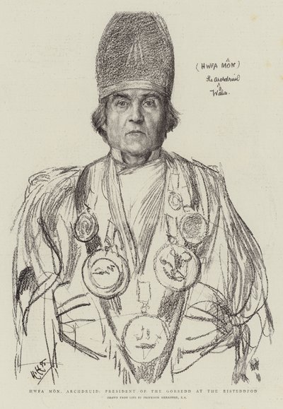 Hwfa Mon ، Archdruid ، رئيس Gorsedd في Eisteddfod بواسطة Hubert von Herkomer
