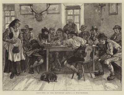 اسكتشات في جبال الألب البافارية ، أنا ، ويرثهاوس بواسطة Hubert von Herkomer