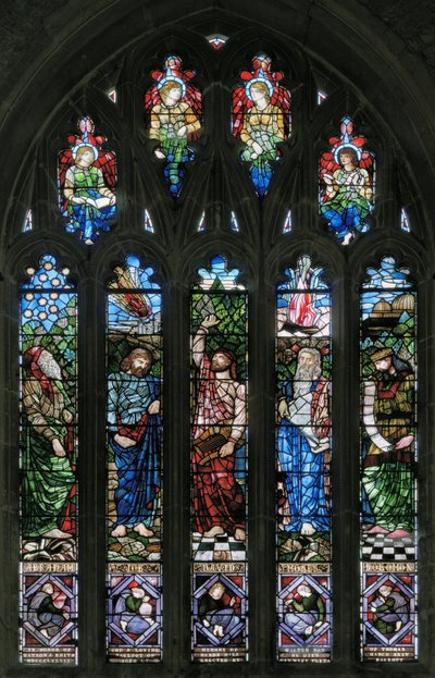 Langport ، All Saints ، Belham & Co ، Hugh Arthur Kennedy ، Abraham ، Job ، David ، Moses & Solomon ، 1879 بواسطة هيو آرثر كينيدي