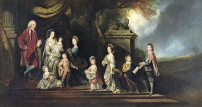 يوحنا الثاني إيرل إيغمونت (1711-1770) وعائلته ، حوالي 1770 بواسطة Hugh Barron