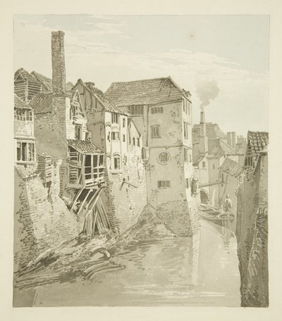Castle Ditch and Wall من جسر Queen ، City Wall على اليسار ، 1820 بواسطة هيو أونيل