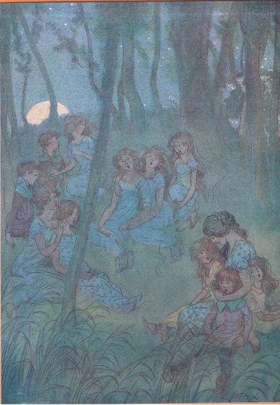 وجنيات المروج الليلية ، انظر إلى الغناء ، التوضيح من Merry Wives of Windsor ، 1910 بواسطة هيو طومسون