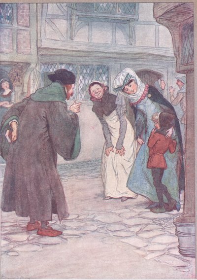 تعال يا صرة - أجب سيدك ، لا تخف ، رسم توضيحي من The Merry Wives of Windsor ، 1910 بواسطة هيو طومسون