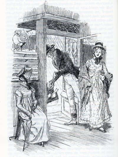 "Emma explains she is the one who arrange the wedding of Miss Taylor and Mr Weston" (illustration) بواسطة هيو طومسون