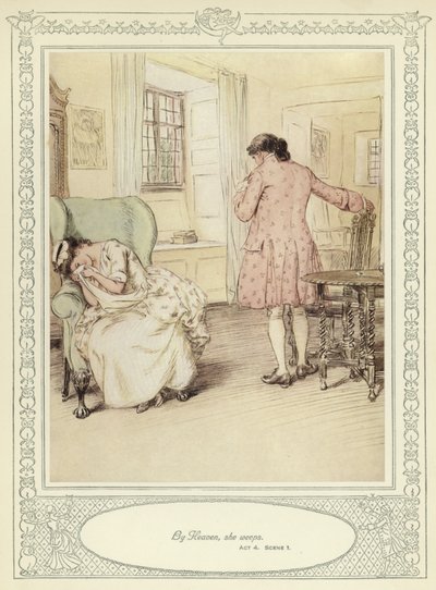 رسم توضيحي لـ Goldsmith&39;s She Stoops to Conquer بواسطة هيو طومسون