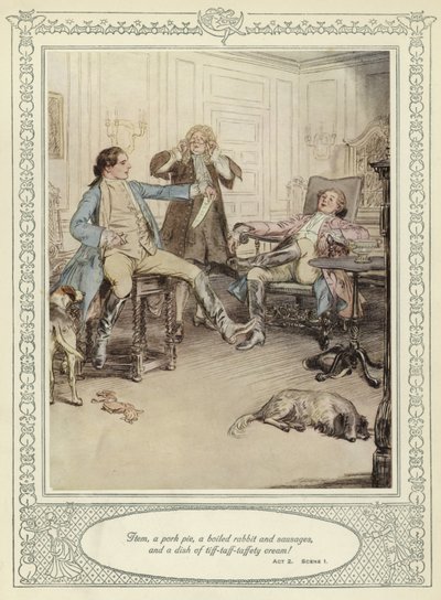 رسم توضيحي لـ Goldsmith&39;s She Stoops to Conquer بواسطة هيو طومسون