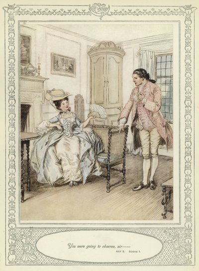 رسم توضيحي لـ Goldsmith&39;s She Stoops to Conquer بواسطة Hugh Thomson