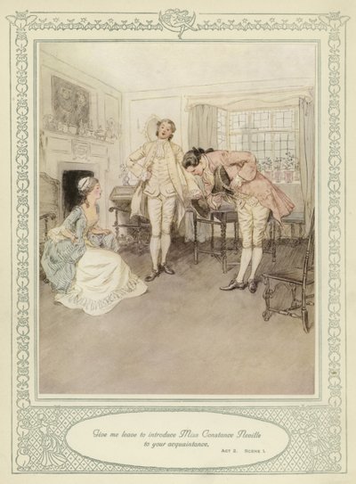 رسم توضيحي لـ Goldsmith&39;s She Stoops to Conquer بواسطة هيو طومسون