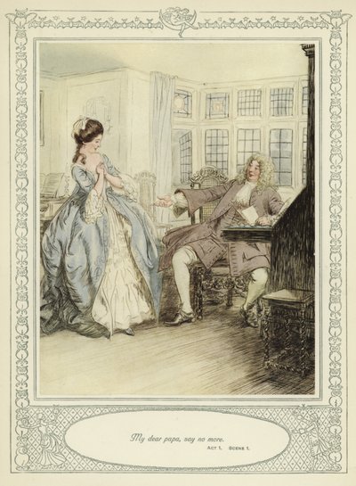 رسم توضيحي لـ Goldsmith&39;s She Stoops to Conquer بواسطة Hugh Thomson