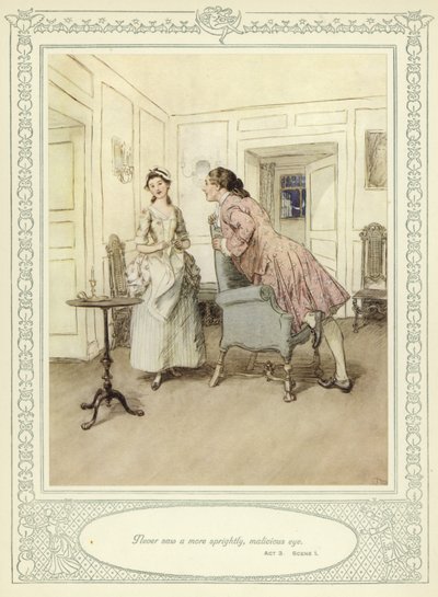 رسم توضيحي لـ Goldsmith&39;s She Stoops to Conquer بواسطة هيو طومسون