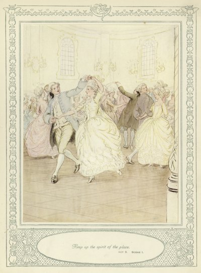 رسم توضيحي لـ Goldsmith&39;s She Stoops to Conquer بواسطة هيو طومسون