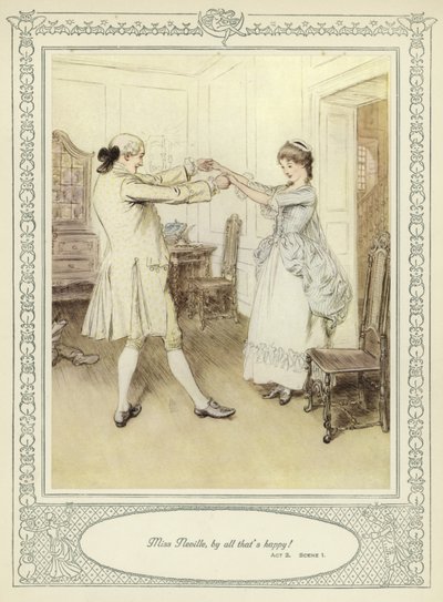 رسم توضيحي لـ Goldsmith&39;s She Stoops to Conquer بواسطة هيو طومسون