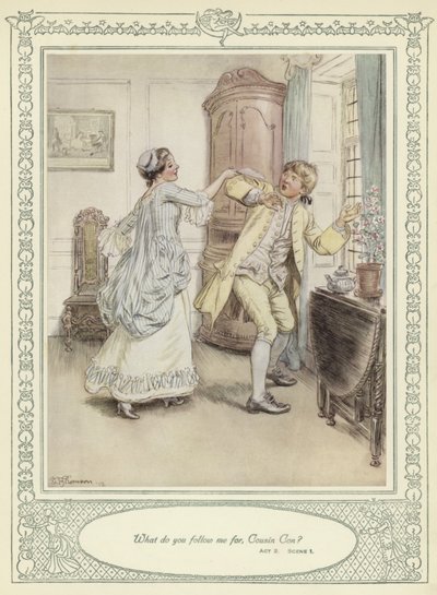 رسم توضيحي لـ Goldsmith&39;s She Stoops to Conquer بواسطة هيو طومسون