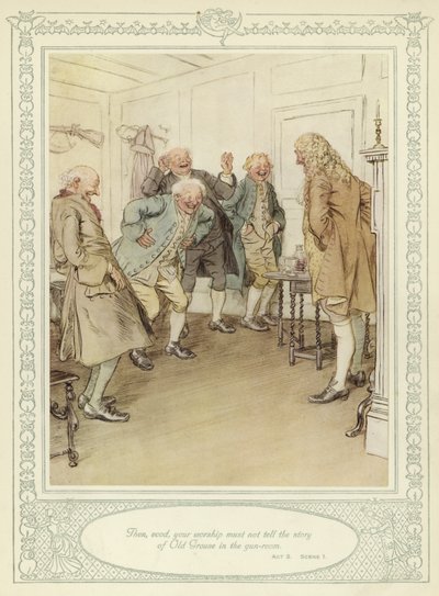 رسم توضيحي لـ Goldsmith&39;s She Stoops to Conquer بواسطة هيو طومسون