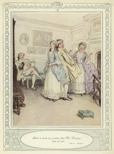 رسم توضيحي لـ Goldsmith&39;s She Stoops to Conquer بواسطة هيو طومسون