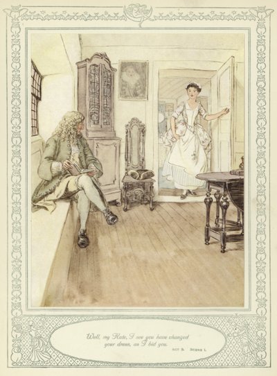 رسم توضيحي لـ Goldsmith&39;s She Stoops to Conquer بواسطة Hugh Thomson
