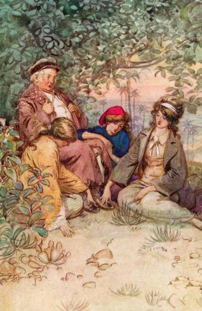 رسم توضيحي لـ JM Barrie "The The Admirable Crichton بواسطة هيو طومسون