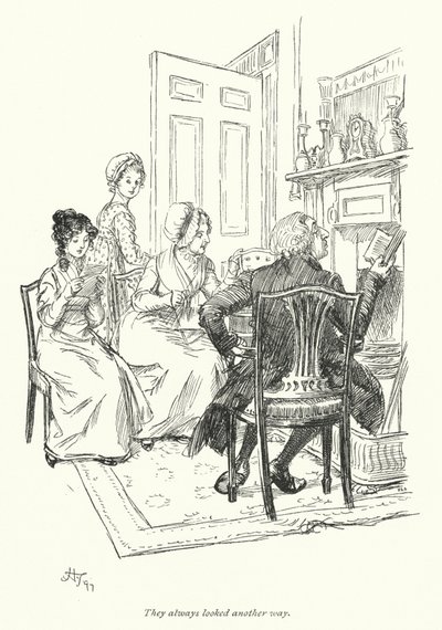 رسم توضيحي لـ Northanger Abbey بواسطة Jane Austen (litho) بواسطة هيو طومسون