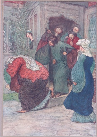 خارج باب منزلي ، أنت ساحرة ، رسم توضيحي من The Merry Wives of Windsor ، 1910 بواسطة هيو طومسون