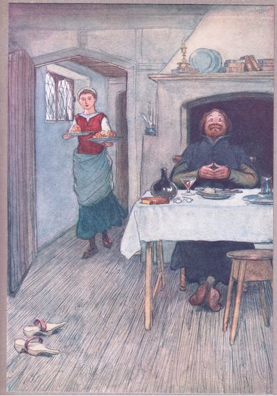 Theres pippins and الجبن قادمة ، التوضيح من Merry Wives of Windsor ، 1910 بواسطة هيو طومسون