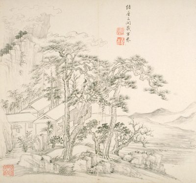 ألبوم بعد الأساتذة والقصائد القديمة (ألبوم (١٠ أوراق)، حبر على ورق) بواسطة هوي وانغ