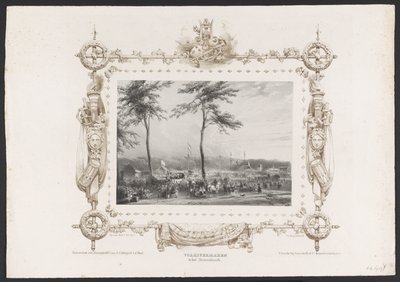 عادلة وملاهي أخرى ، 1836 الترفيه العام في Sterrenbosch / 17 يونيو 1836 (العنوان على الكائن) لوحات من الاحتفال بالذكرى المئوية الثانية لمدرسة Utrechtsche Hogeschool ، 1836 (عنوان السلسلة) بواسطة هويب فان هوف ب