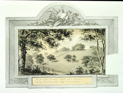 عرض "قبل" الأسس ، من الكتاب الأحمر لأنطوني هاوس ، c.1812 (حبر على ورق) (انظر 170691 للاطلاع على عرض "بعد") بواسطة همفري ريبتون