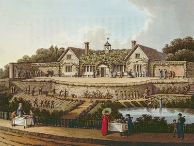 The Work House ، توضيح من `` شظايا حول نظرية وممارسة البستنة الطبيعية &39;&39; بواسطة همفري ريبتون ، تم نشره عام 1816 بواسطة همفري ريبتون