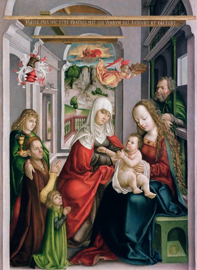 سانت آن مع العذراء والطفل ، Eperjes ، c.1520 (تمبرا على خشب الصنوبر) بواسطة المدرسة المجرية