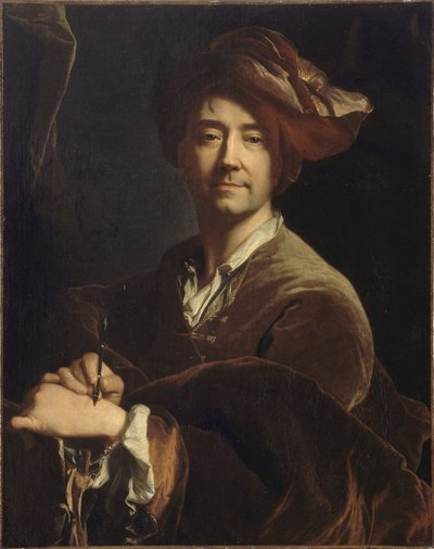 صورة ذاتية للصورة الذاتية بقلم رصاص ميكانيكي ، 1711. بواسطة Hyacinthe François Honoré Rigaud
