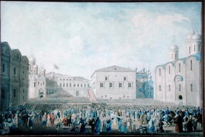 الاستقبال العظيم للكسندر الأول (1777-1825) في الكرملين في 15 أغسطس 1816 بواسطة IA لافروف