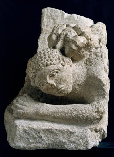 Man attacked by a Lion, Fragment from Osuna (Urso), Spain بواسطة المدرسة الأيبيرية
