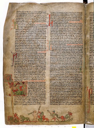 معمودية الملك أولاف تريجفاسون ، من كتاب Flateyjarbok (كتاب Flatey) أواخر القرن الرابع عشر بواسطة المدرسة الآيسلندية