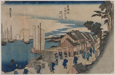 شيناغاوا من سلسلة ثلاث وخمسون محطة توكايدو ، 1797-1858. بواسطة Ichiryusai Hiroshige II