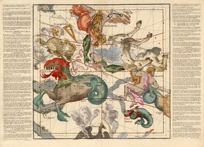 Vernal Equinox ، اللوحة 2 من طائرات مجلس الكرة السماوية خلال الوصف ، Pub. 1674 (نقش يدوي) بواسطة Ignace Gaston Pardies