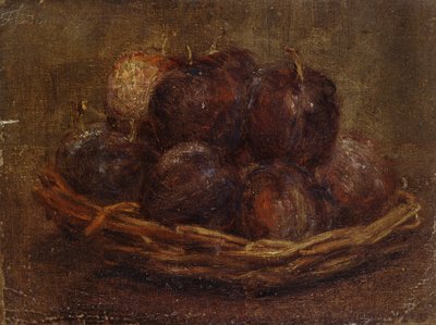 سلة خوخ ، 1869-1869 (زيت على قماش ، مثبتة كرسم) بواسطة Ignace Henri Jean Fantin Latour