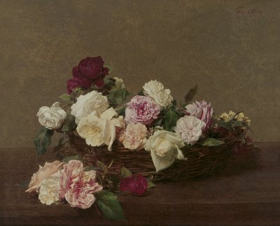 سلة من الورود ، 1890 بواسطة Ignace Henri Jean Fantin Latour