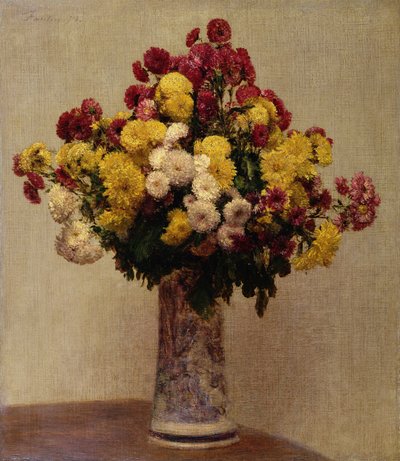 أقحوان في إناء 1873 بواسطة Ignace Henri Jean Fantin Latour