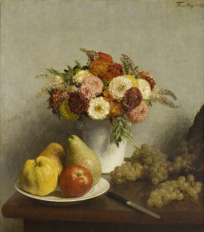 الزهور والفواكه ، 1865 بواسطة Ignace Henri Jean Fantin Latour