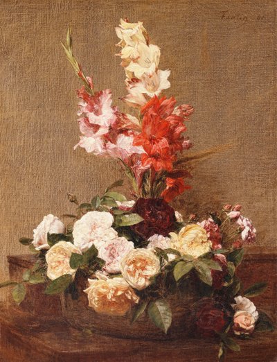 الجلاديولي والورود 1881 بواسطة Ignace Henri Jean Fantin Latour