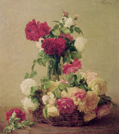 الورود ، 1891 بواسطة Ignace Henri Jean Fantin Latour