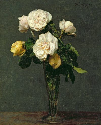 الورود في الناي الشمبانيا ، 1873 بواسطة Ignace Henri Jean Fantin Latour