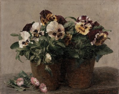 لا تزال حياة زهور الثالوث والأقحوان ، 1889 بواسطة Ignace Henri Jean Fantin Latour