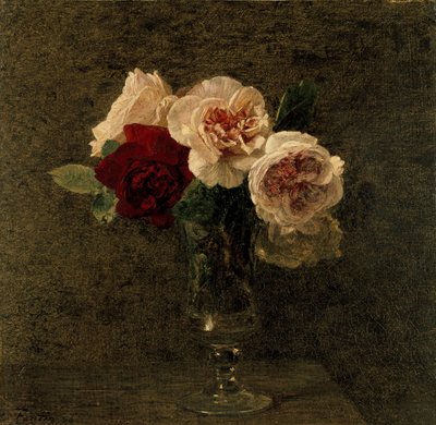 الحياة الساكنة للوردي والأحمر ، القرن التاسع عشر بواسطة Ignace Henri Jean Fantin Latour
