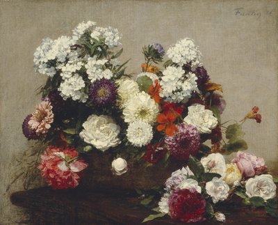 الحياة الساكنة مع الزهور ، 1881 بواسطة Ignace Henri Jean Fantin Latour