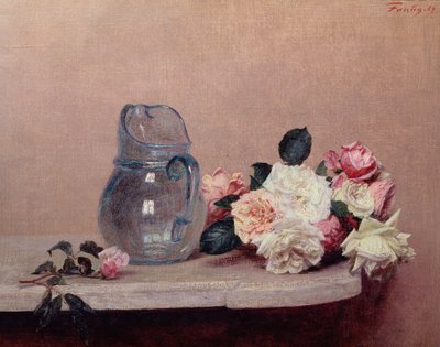 لا تزال الحياة مع الورود ، 1889 بواسطة Ignace Henri Jean Fantin Latour