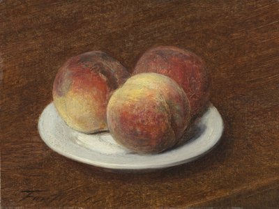 ثلاثة خوخ على طبق ، 1868 (زيت على ورق على قماش) بواسطة Ignace Henri Jean Fantin Latour
