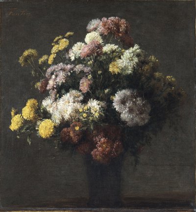 إناء مع أقحوان بواسطة Ignace Henri Jean Fantin Latour
