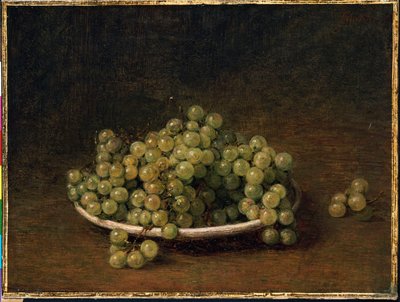 عنب أبيض على طبق بواسطة Ignace Henri Jean Fantin Latour