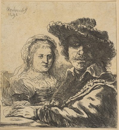 نسخة رامبرانت وزوجته ، 1786-1844. بواسطة إجناس جوزيف دي كلوسين